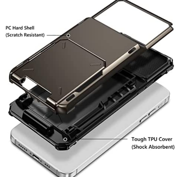 Wallet Cover Dual Layer Hybrid Case for iPhone 14 - Picture 5 of 8